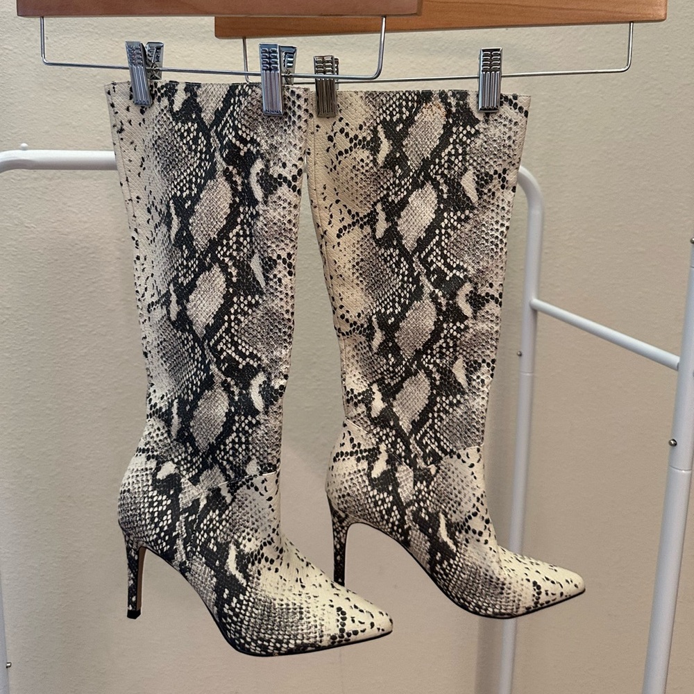 Steve Madden Snakeskin Patterned Knee-High Boots